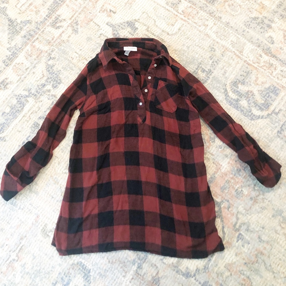 Red Flannel Maternity Shirt